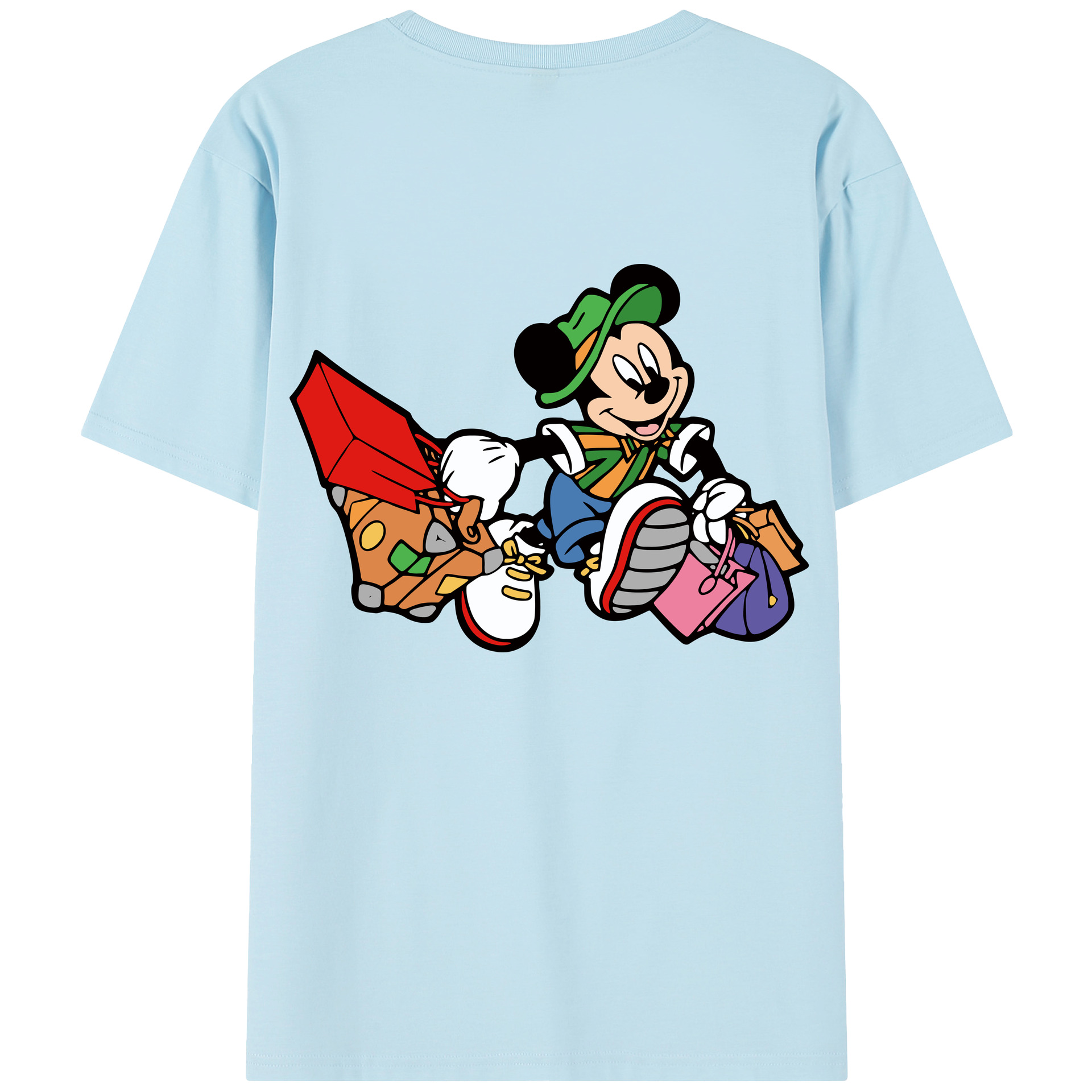 （画像用） ミッキーマウス Mickey Mouse 綿100％半袖Tシャツ（背面プリント）